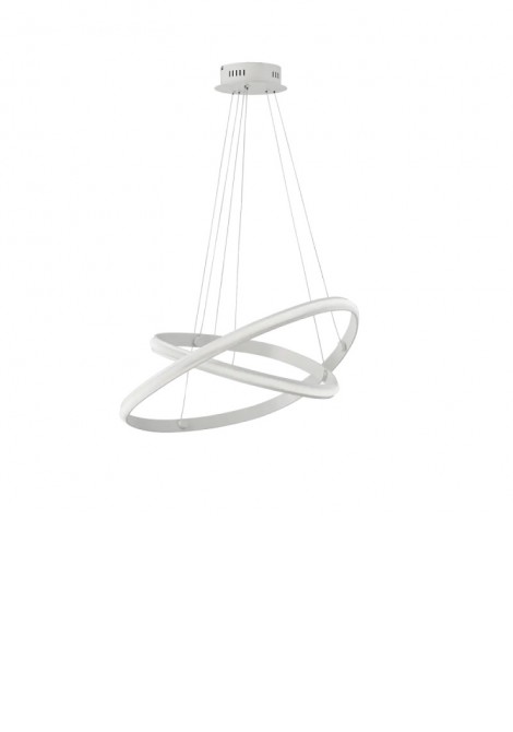 (Preview 1) Φωτιστικό κρεμαστό μεταλλικό λευκό Led 35W 3000K Cozi VIOKEF