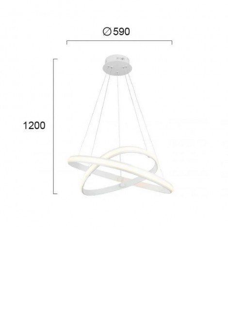 (Preview 2) Φωτιστικό κρεμαστό μεταλλικό λευκό Led 35W 3000K Cozi VIOKEF