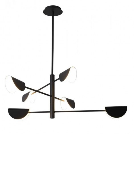 (Preview 1) Φωτιστικό κρεμαστό 6φωτο μεταλλικό μαύρο με ακρυλικό G9 Αda VIOKEF