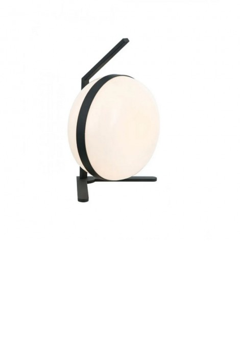 (Preview 1) Πορτατίφ μεταλλικό μαύρο με οπάλ γυαλί Ε27 Palma VIOKEF