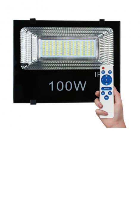 (Preview 1) Προβολέας led 100W με ηλιακό πάνελ & χειριστήριο 6000K IP65 SPOTLIGHT