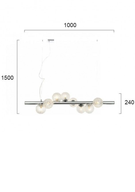 (Preview 2) Φωτιστικό ράγα από μέταλλο & γυαλί G9 Sylia VIOKEF