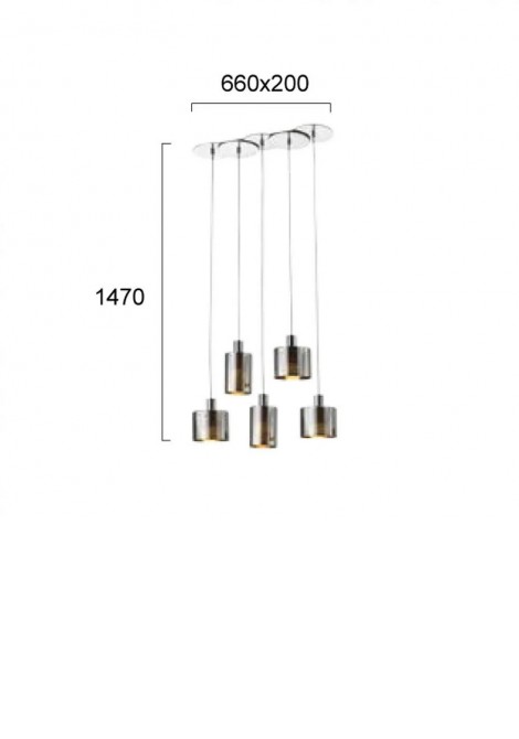 (Preview 2) Φωτιστικό ράγα από μέταλλο & γυαλί E27 Charlotte VIOKEF