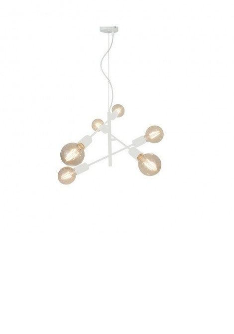 (Preview 1) Φωτιστικό κρεμαστό 6φωτο μεταλλικό λευκό E27 Freestyle VIOKEF