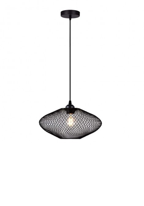 (Preview 1) Φωτιστικό κρεμαστό μεταλλικό μαύρο D300 E27 Electra VIOKEF