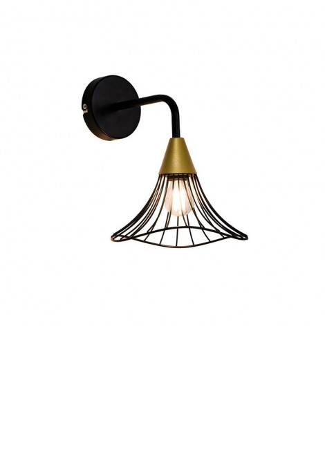(Preview 1) Απλίκα τοίχου μεταλλική μαύρη/χρυσή E14 Tina VIOKEF