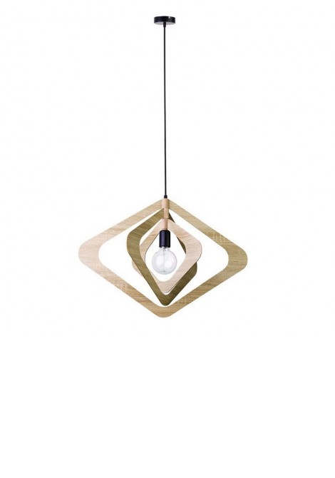 (Preview 1) Φωτιστικό κρεμαστό φυσικό ξύλο D640 E27 Roxie VIOKEF