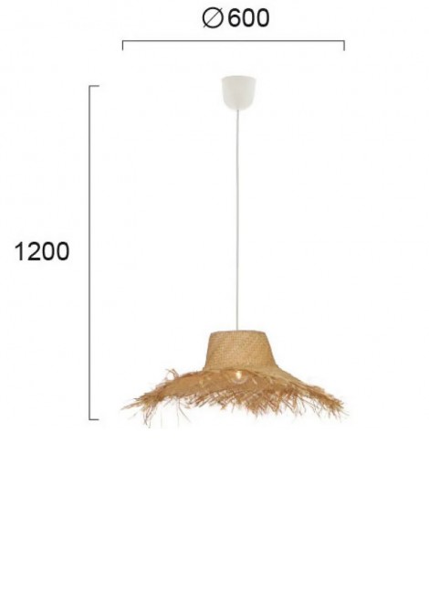 (Preview 2) Φωτιστικό κρεμαστό πλεκτό καλάθι E27 Tetra VIOKEF