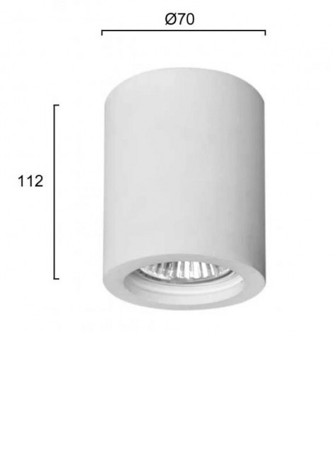 (Preview 2) Γύψινο σποτ οροφής στρογγυλό λευκό Ø70 GU10 Phenix VIOKEF