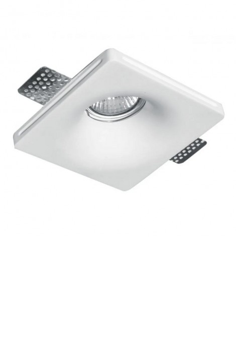 (Preview 1) Γύψινο σποτ οροφής τετράγωνο χωνευτό λευκό 120x120 GU10 Bradley VIOKEF