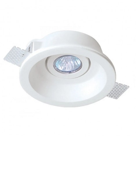 (Preview 1) Γύψινο σποτ οροφής χωνευτό στρογγυλό λευκό Ø155 GU10 Jack VIOKEF