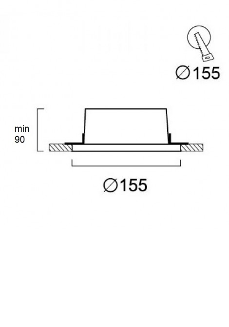 (Preview 2) Γύψινο σποτ οροφής χωνευτό στρογγυλό λευκό Ø155 GU10 Jack VIOKEF