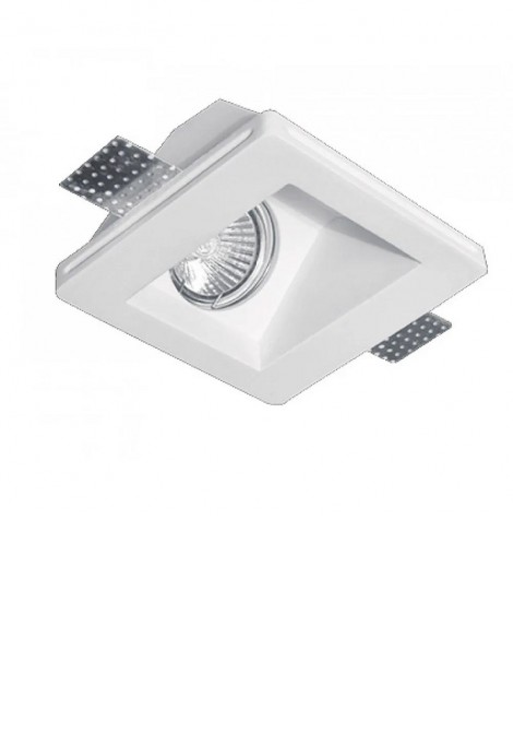 (Preview 1) Γύψινο σποτ οροφής χωνευτό τετράγωνο λευκό 120x120 GU10 Dalton VIOKEF