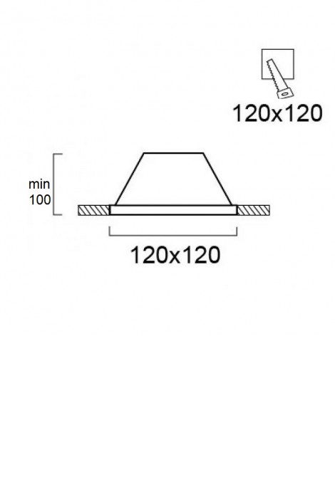 (Preview 2) Γύψινο σποτ οροφής χωνευτό τετράγωνο λευκό 120x120 GU10 Dalton VIOKEF