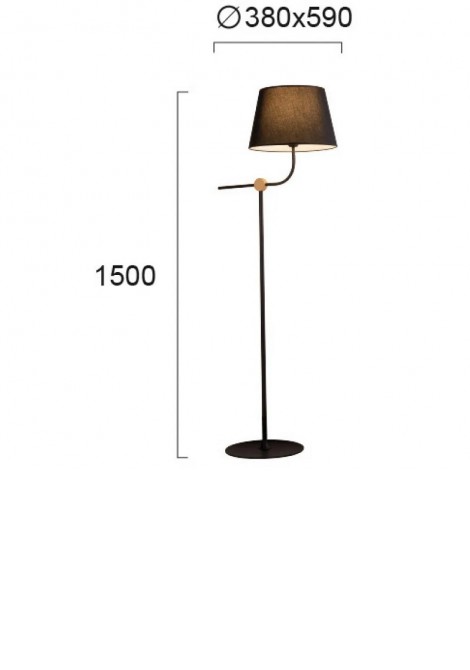 (Preview 2) Φωτιστικό δαπέδου μεταλλικό μαύρο E27 Largo VIOKEF