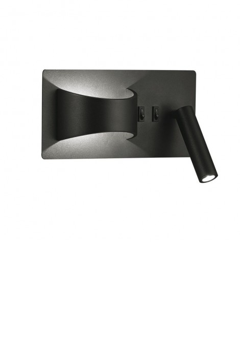 (Preview 1) Απλίκα τοίχου μεταλλική μαύρη Led 3W+5W Jake VIOKEF