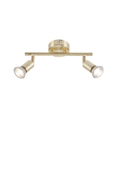 (Preview 1) Ράγα οροφής με διπλό σποτ χρυσό 2xGU10 LUCAS