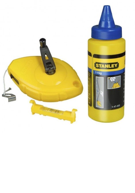 (Preview 1) Σετ νήμα στάθμης 30m με κιμωλία και πούδρα STANLEY