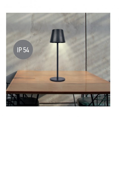 (Preview 1) Φωτιστικό επιτραπέζιο LED επαναφορτιζόμενο 3W RGB-CCT Μαύρο EVIVAK