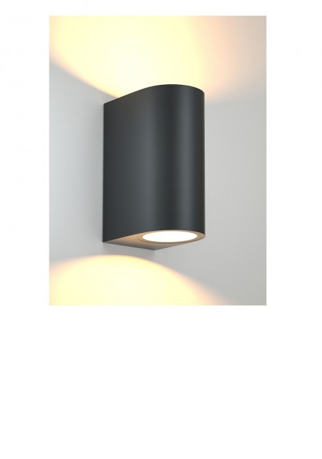 (Preview 1) Απλίκα τοίχου πλαστική Sora 2xGU10 μαύρη IP54 EVIVAK