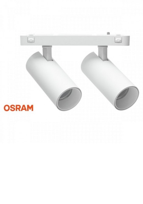 (Preview 1) Σποτ μαγνητικής ράγας διπλό λευκό 20W 48V 4000K SPOTLIGHT