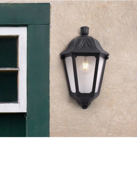 (Preview 2) Φωτιστικό τοίχου εξωτερικού χώρου μαύρο E27 IP55 FUMAGALLI