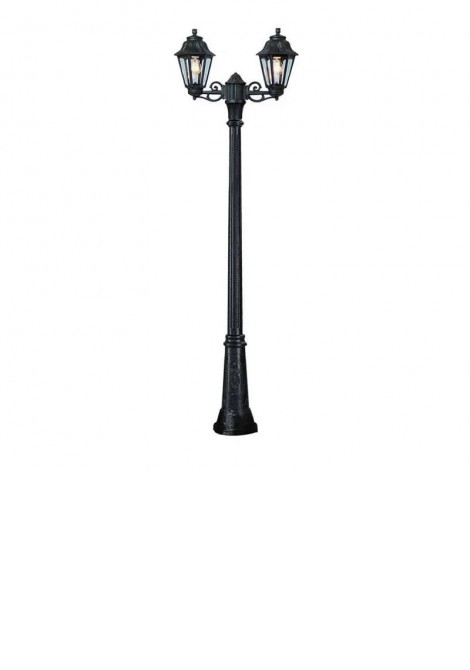 (Preview 1) Κολώνα δρόμου δίφωτη μαύρη 2x6W E27 IP55 FUMAGALLI