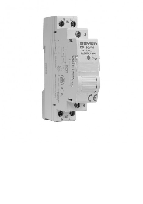 (Preview 1) Ρελέ ισχύος ράγας Smart WiFi με μετρητή 20A 230VAC 1NO GEYER
