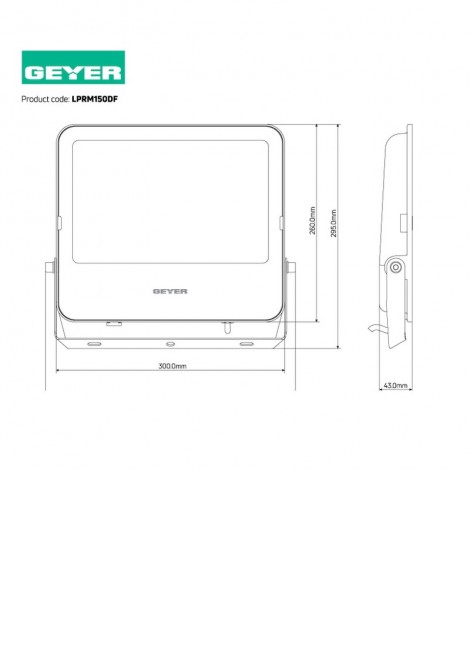 (Preview 2) Προβολέας Led Futur μαύρος 150W 6500K 20250lm IP65 GEYER