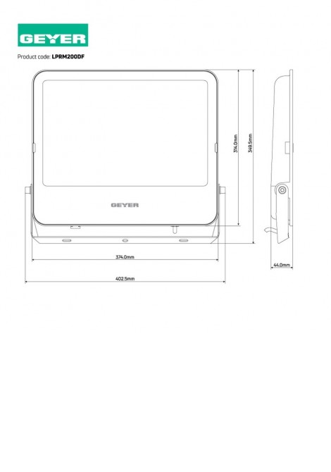 (Preview 2) Προβολέας Led Futur μαύρος 200W 6500K 27000lm IP65 GEYER