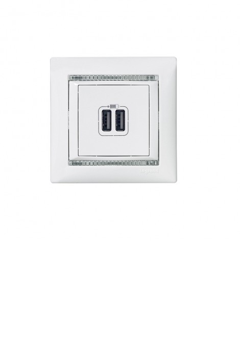 (Preview 1) Valena πρίζα φόρτισης USB λευκή LEGRAND