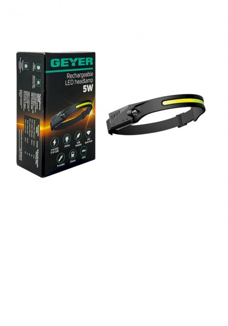 (Preview 3) Επαναφορτιζόμενος Led Φακός Κεφαλής 5W GEYER