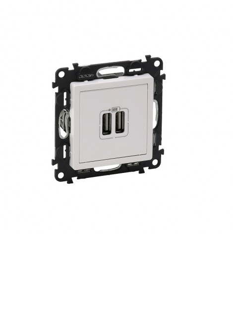 (Preview 1) Valena life πρίζα 2xUSB φορτ. 1500mA λευκή LEGRAND