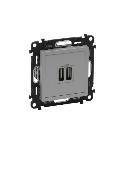 (Preview 1) Valena life πρίζα 2xUSB φορτ. 1500mA αλουμίνιο LEGRAND