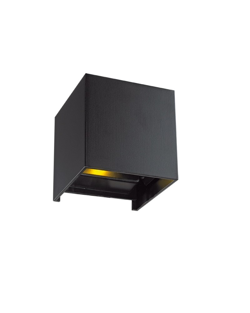 Απλίκα τοίχου τετράγωνη μαύρη greg Led IP44 VIOKEF