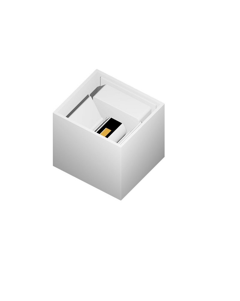 Απλίκα τοίχου λευκή τετράγωνη 2x3W Led IP44 SPOTLIGHT