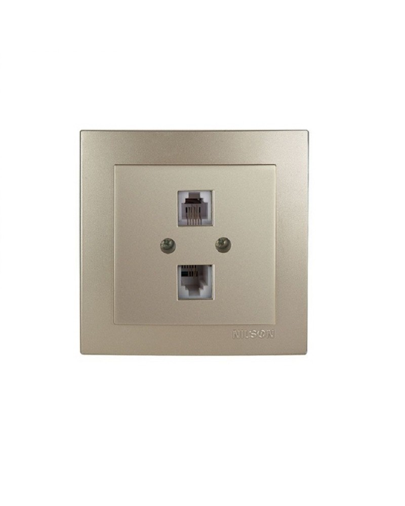 Nilson Πρίζα δικτύου CAT5 διπλή σατινέ GEYER
