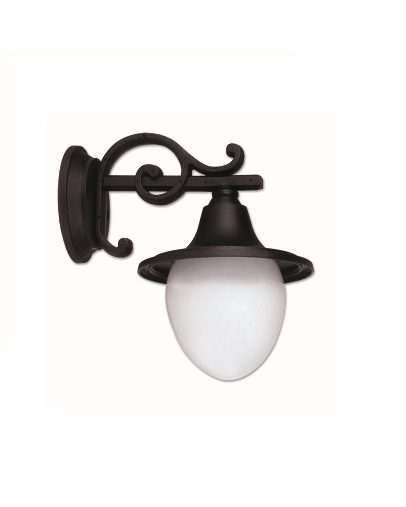 Απλίκα τοίχου πλαστική μαύρη Ε27 IP43 133K LIDO