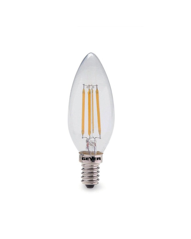 Λάμπα led filament κερί 4W E14 2700K 470lm GEYER