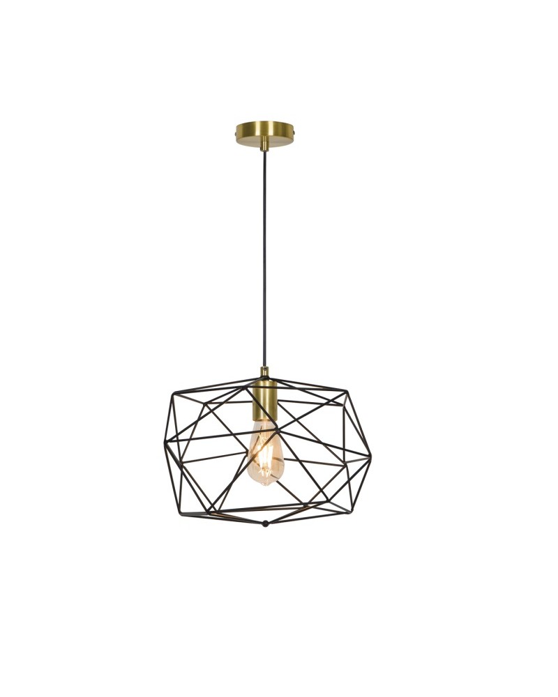 Φωτιστικό κρεμαστό μεταλλικό μαύρο Ε27 Komodo VIOKEF