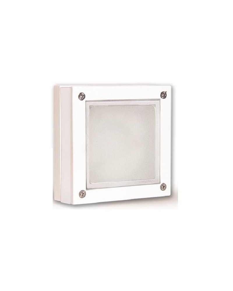 Απλίκα τοίχου τετράγωνη διπλού φωτισμού αλουμίνιο λευκό LED IP64 LIGHTUP