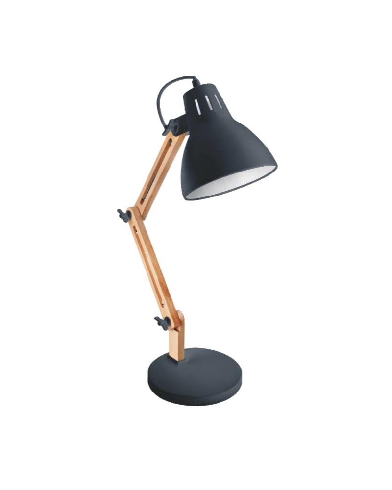 Φωτιστικό γραφείου μέταλλο/ξύλο μαύρο Ε27 20W SPOTLIGHT