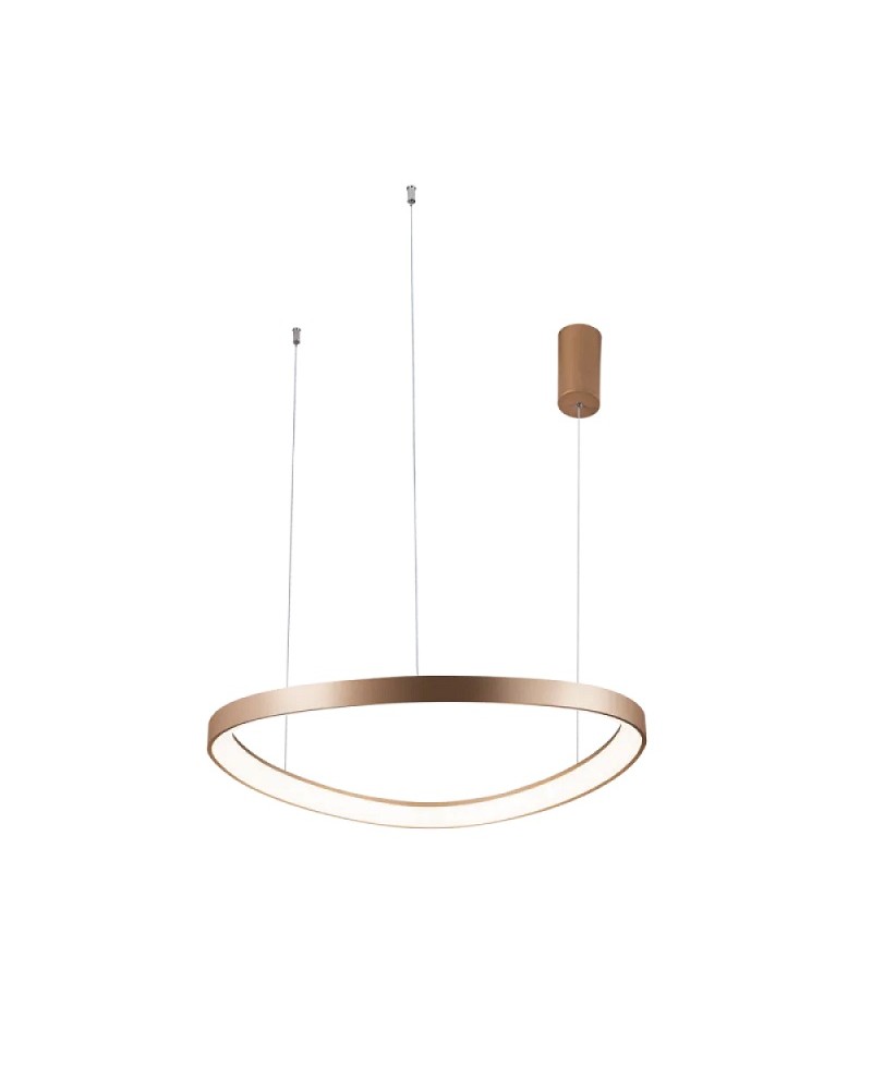 Φωτιστικό κρεμαστό μεταλλικό χρυσό ματ Led 48W 3000K Loop VIOKEF