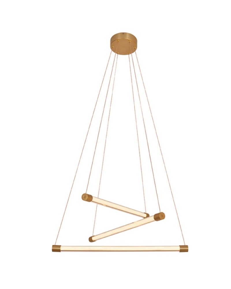 Φωτιστικό κρεμαστό μεταλλικό χρυσό ματ Led 30W 3000K Abba VIOKEF