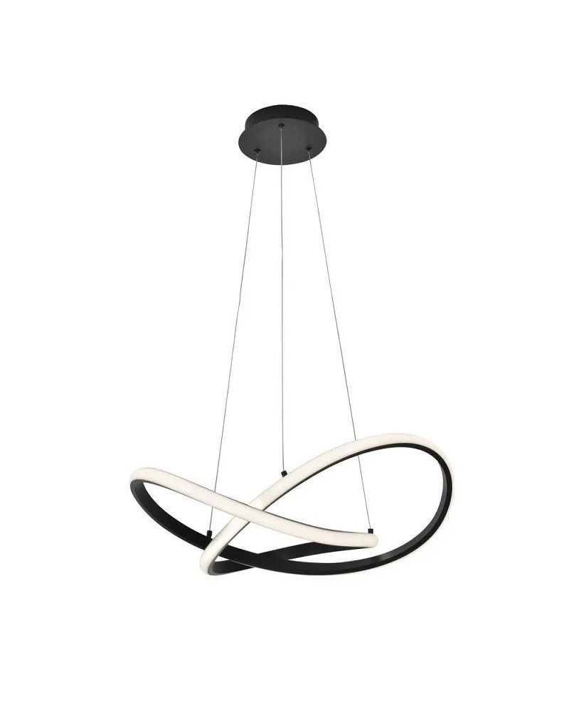 Φωτιστικό κρεμαστό μεταλλικό μαύρο με ακρυλικό Led 40W 3000K Sigma VIOKEF