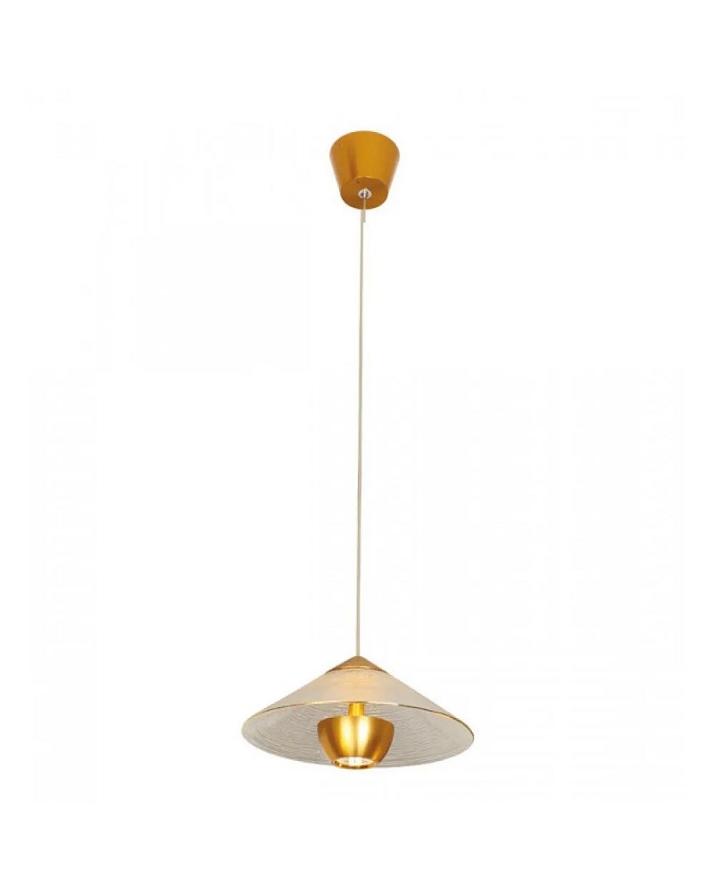 Φωτιστικό κρεμαστό από γυαλί σε χρυσό ματ Led 10W 3000K Glamour VIOKEF