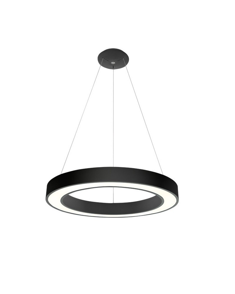 Φωτιστικό κρεμαστό μεταλλικό με ακρυλικό μαύρο Led 38W 3000K Apollo VIOKEF