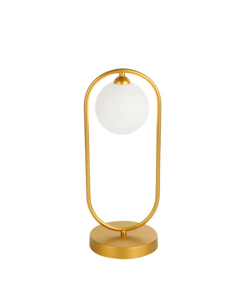 Πορτατίφ μεταλλικό χρυσό με οπάλ γυαλί G9 Fancy VIOKEF