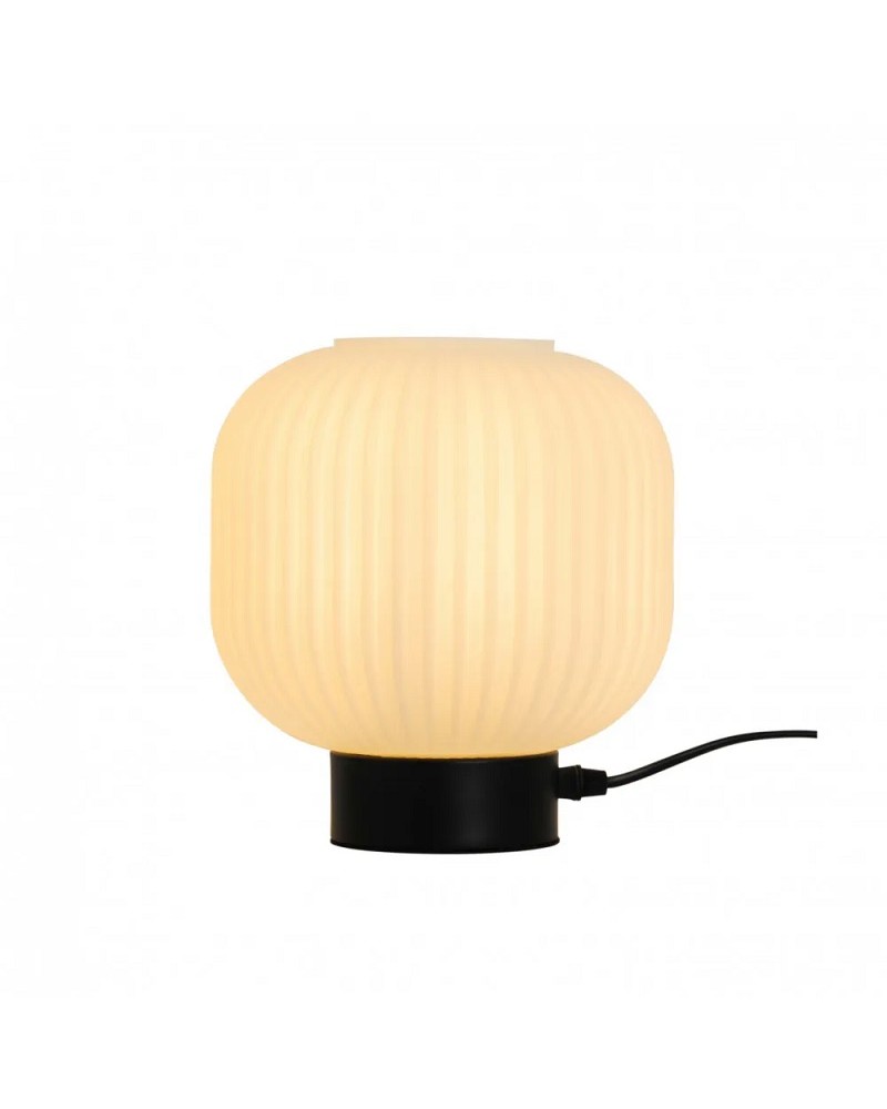 Πορτατίφ μεταλλικό μαύρο με λευκό γυαλί E27 Astor VIOKEF