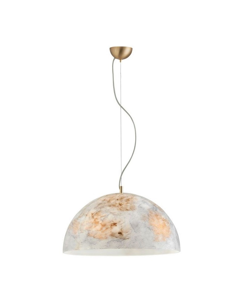 Φωτιστικό κρεμαστό με γυαλί λευκό/χρυσό E27 Duomo VIOKEF